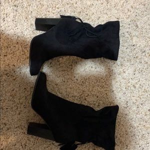 slouchy boots with tassel